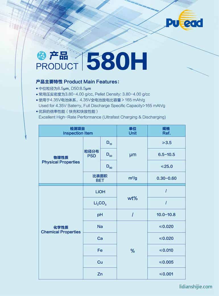 北大先行鋰離子電池正極材料鈷酸鋰LCO-580H簡(jiǎn)介